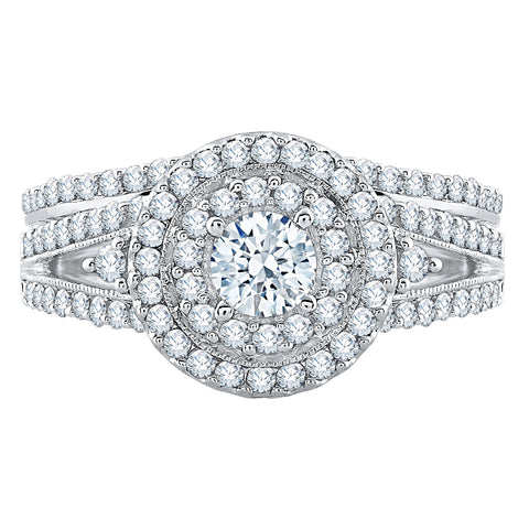 KATARINA Halo Diamond Engagement Set (1 1/4 cttw)