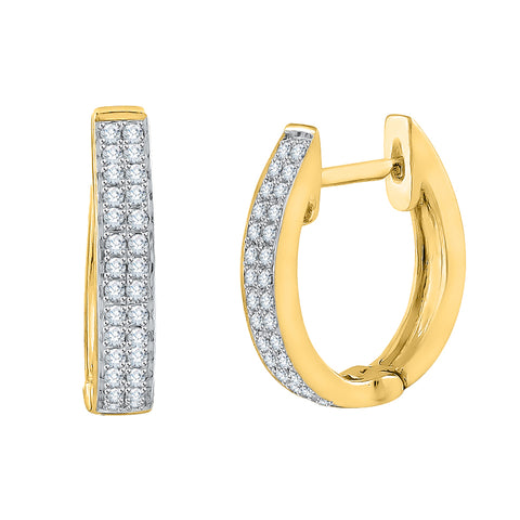KATARINA Two Row Diamond Huggie Earrings (1/5 cttw)