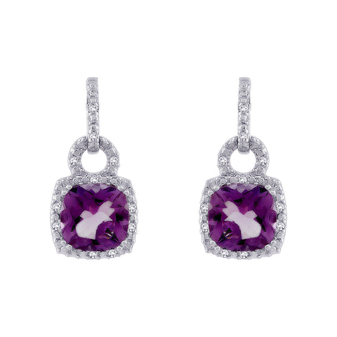 KATARINA Diamond and Amethyst Earrings (1/10 cttw)