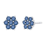 14K White Gold~Blue Diamond, 10K White Gold~Blue Diamond, Sterling Silver~Blue Diamond