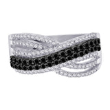 10K White Gold~Black and White Diamond