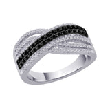 10K White Gold~Black and White Diamond