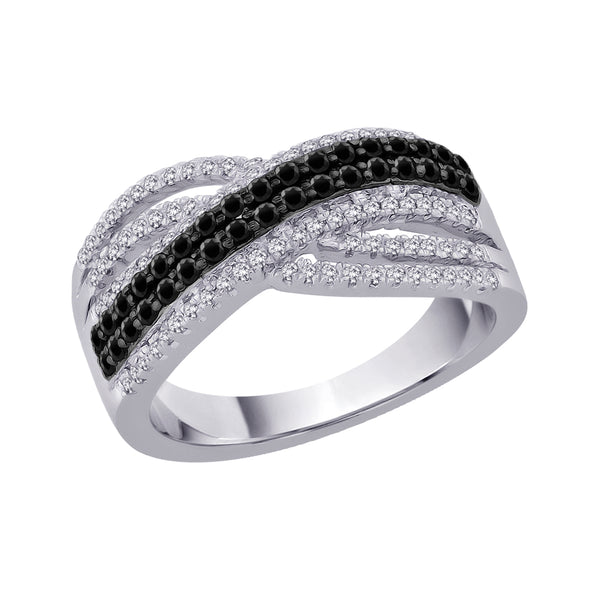 10K White Gold~Black and White Diamond