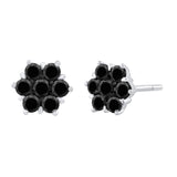 14K White Gold~Black Diamond, Sterling Silver~Black Diamond