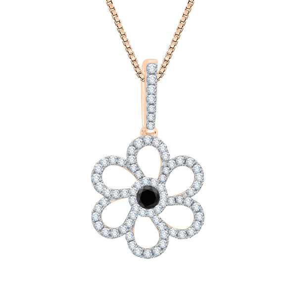 10K Rose Gold~Black and White Diamond