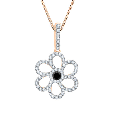 KATARINA Diamond Floral Pendant Necklace (3/8 cttw GH, I3)