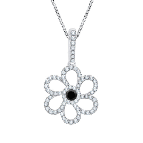 KATARINA Diamond Floral Pendant Necklace (3/8 cttw GH, I3)