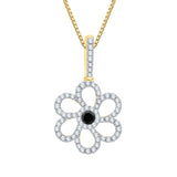 10K Yellow Gold~Black and White Diamond