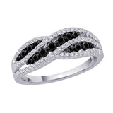 10K White Gold~Black and White Diamond