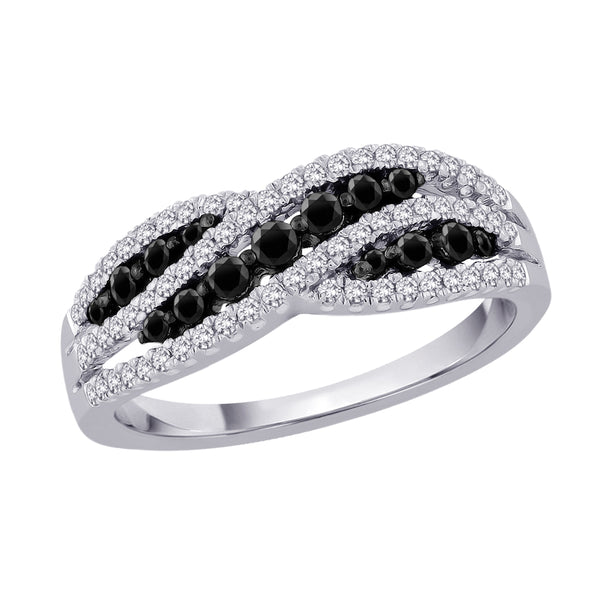10K White Gold~Black and White Diamond