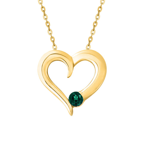 KATARINA Gemstone Heart Pendant Necklace (1/6 cttw)