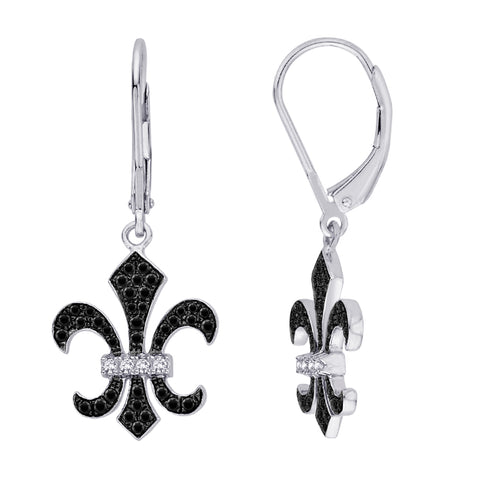 Lever Back Black and White Diamond 