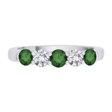 14K Yellow Gold~Green and White Diamond