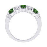 14K Yellow Gold~Green and White Diamond