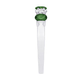 14K Yellow Gold~Green and White Diamond