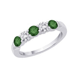 14K Yellow Gold~Green and White Diamond