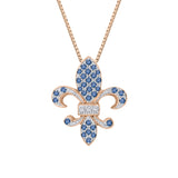 10K Rose Gold~Blue and White Diamond