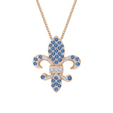 10K Rose Gold~Blue and White Diamond