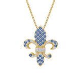 10K Yellow Gold~Blue and White Diamond