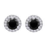 14K White Gold~Black and White Diamond, 10K White Gold~Black and White Diamond, Sterling Silver~Black and White Diamond