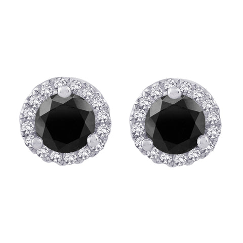 KATARINA Center Diamond Halo Earrings (1/2 cttw GH, I2/I3)