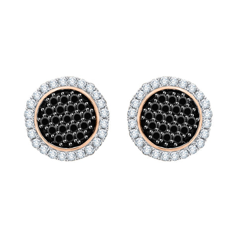 KATARINA Black and White Diamond Fashion Earrings (3/8 cttw)