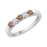 10K White Gold~Brown and White Diamond