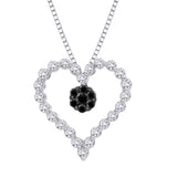 10K White Gold~Black and White Diamond, Sterling Silver~Black and White Diamond
