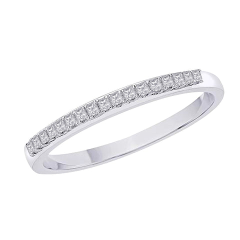 KATARINA Princess Cut Diamond Anniversary Wedding Band Stackable Ring (1/10 cttw, HI, I1)