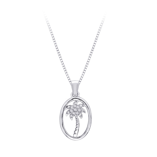 14K White Gold~White Diamond, 10K White Gold~White Diamond, Sterling Silver~White Diamond