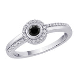 10K White Gold~Black and White Diamond