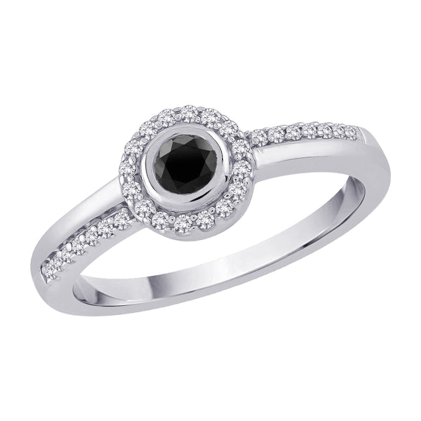 10K White Gold~Black and White Diamond