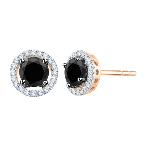 KATARINA Black and White Diamond Earrings (7/8 cttw)