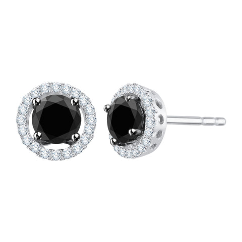 KATARINA Black and White Diamond Earrings (7/8 cttw)