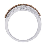 10K White Gold~Brown and White Diamond