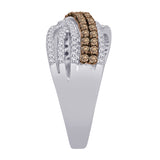 10K White Gold~Brown and White Diamond