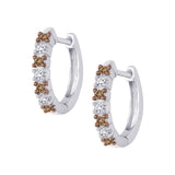 10K White Gold~Brown and White Diamond