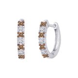 14K White Gold~Brown and White Diamond, 10K White Gold~Brown and White Diamond