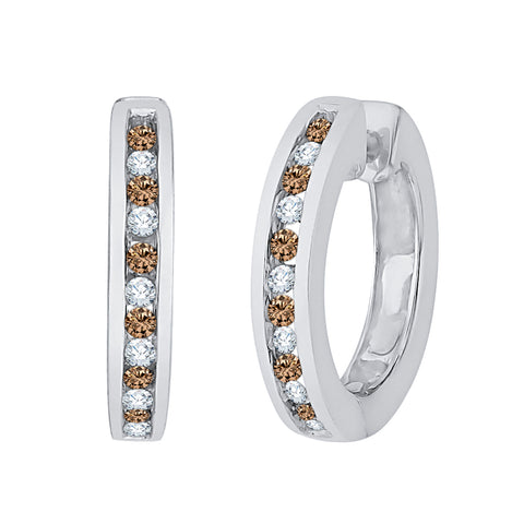 KATARINA Channel Set Diamond Huggie Earrings (1/4 cttw GH, I2/I3)