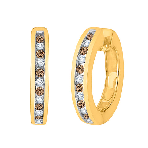 KATARINA Channel Set Diamond Huggie Earrings (1/4 cttw GH, I2/I3)