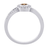 10K White Gold~Brown and White Diamond