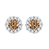 14K Rose Gold~Brown and White Diamond, 10K Rose Gold~Brown and White Diamond