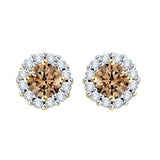 14K Yellow Gold~Brown and White Diamond, 10K Yellow Gold~Brown and White Diamond
