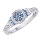 10K White Gold~Blue and White Diamond