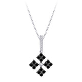 Sterling Silver~Black and White Diamond