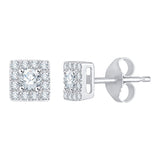 10K White Gold~White Diamond, Sterling Silver~White Diamond