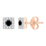 10K Rose Gold~Black and White Diamond