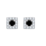 10K White Gold~Black and White Diamond, Sterling Silver~Black and White Diamond