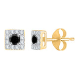 10K Yellow Gold~Black and White Diamond