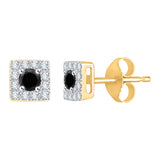 10K Yellow Gold~Black and White Diamond